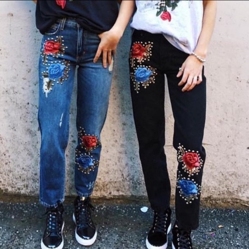 *Rare* LF Carmar studded rose jeans